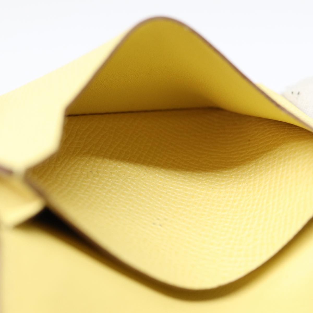 Hermes Bearn Card Case Epsom, YELLOW, LEATHER, Card Holders