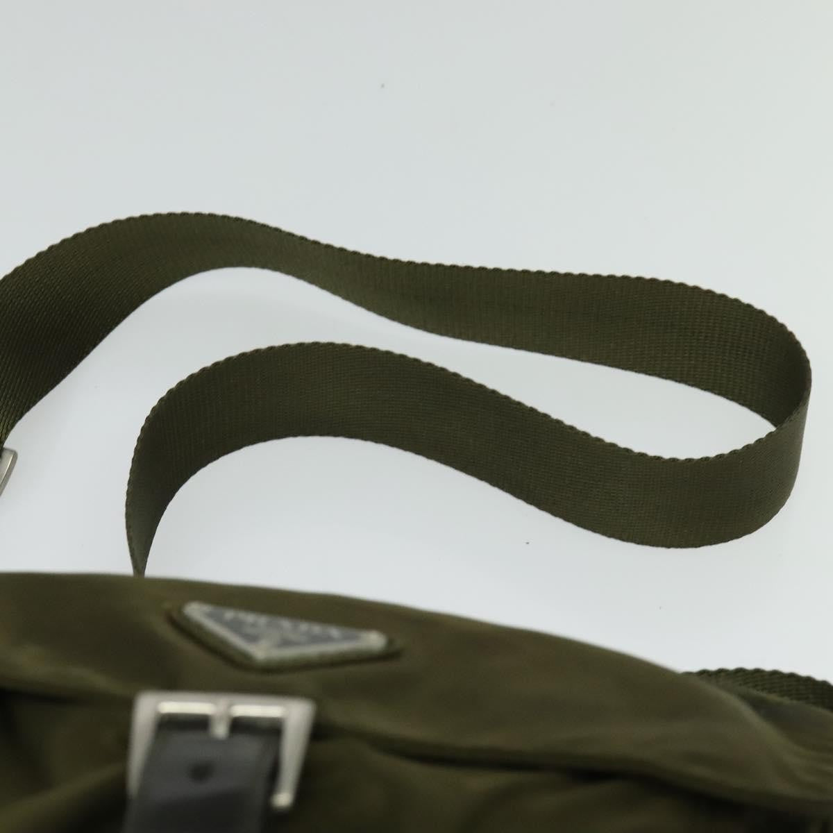 Prada Buckle Messenger Bag Tessuto, KHAKI, NYLON, Shoulder bag