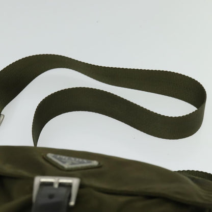 Prada Buckle Messenger Bag Tessuto, KHAKI, NYLON, Shoulder bag