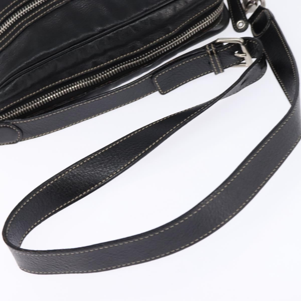 Gucci Front Zip Messenger Leather, BLACK, LEATHER, Shoulder bag