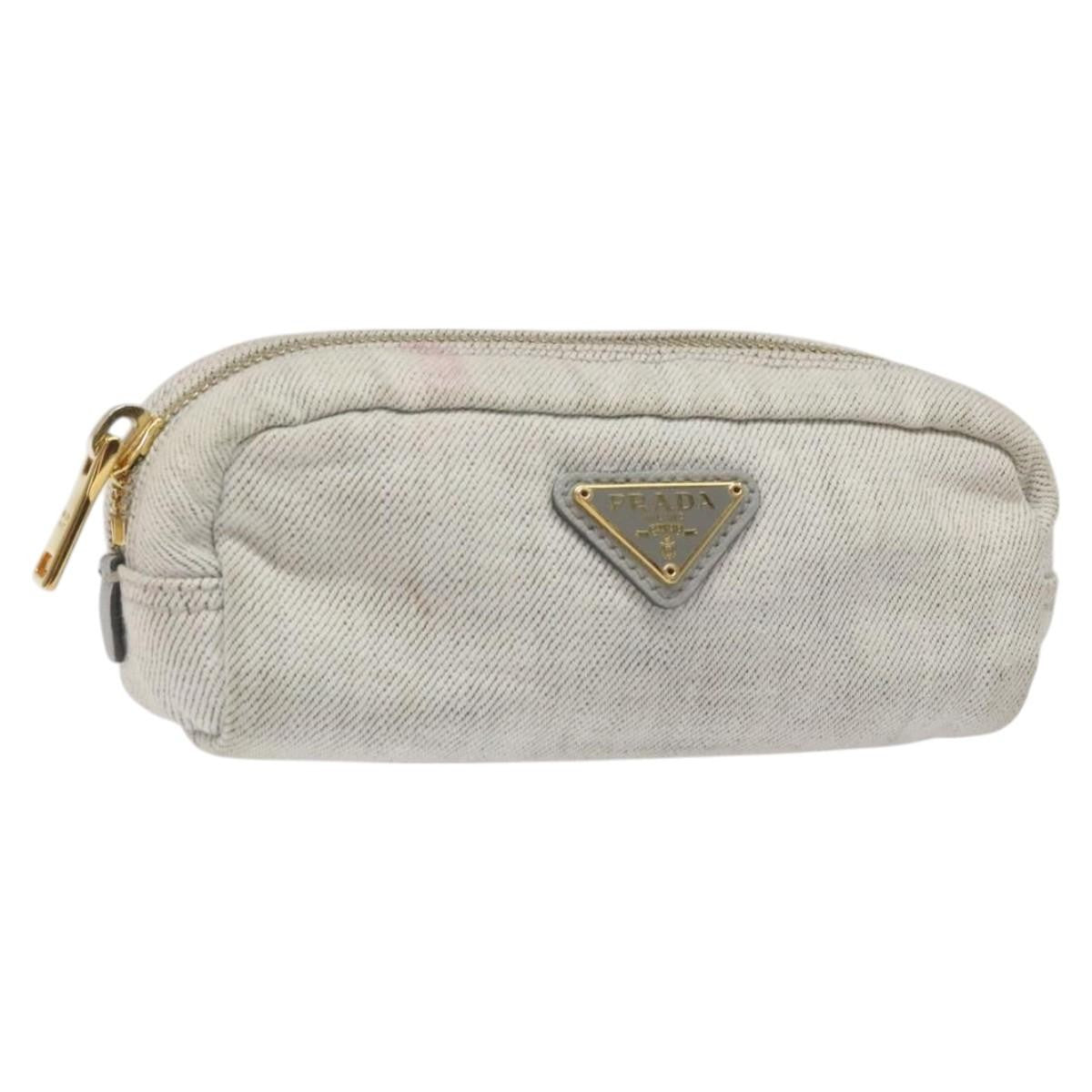 Prada Vintage Pouch Tessuto, GRAY, CANVAS, Clutche & pouche