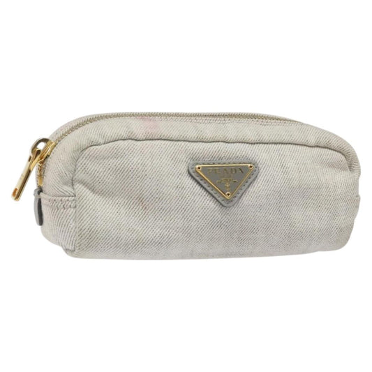 Prada Vintage Pouch Tessuto, GRAY, CANVAS, Clutche & pouche