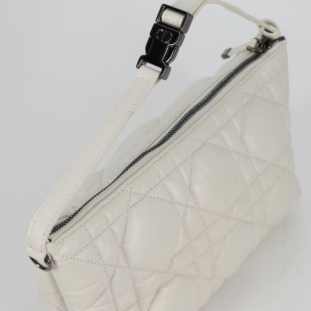 Christian Dior DiorTravel Nomad Pouch Macrocannage Quilt Calfskin, WHITE, LEATHER, Clutche & pouche