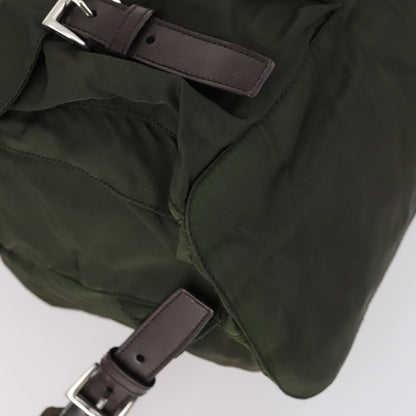 Prada Corsaire Backpack Embroidered Quilted Denim, KHAKI, NYLON, Backpack