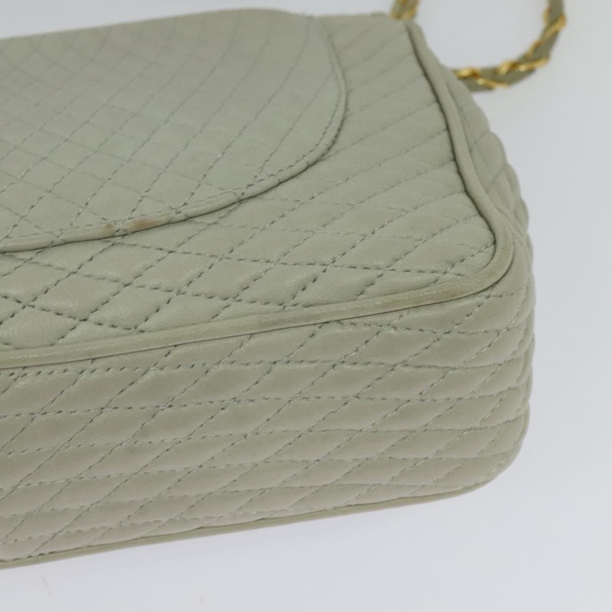 Bally Vintage Chain Shoulder Bag Quilted Leather, BEIGE, LEATHER, Shoulder bag