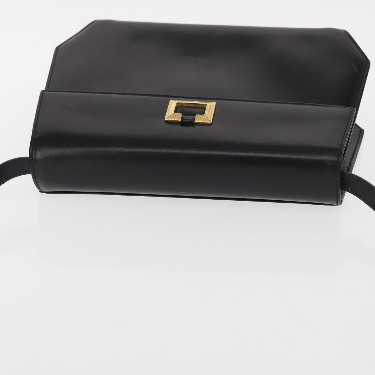 Salvatore Ferragamo Gancini Shoulder Bag Leather, BLACK, LEATHER, Shoulder bag