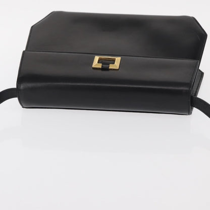 Salvatore Ferragamo Gancini Shoulder Bag Leather, BLACK, LEATHER, Shoulder bag