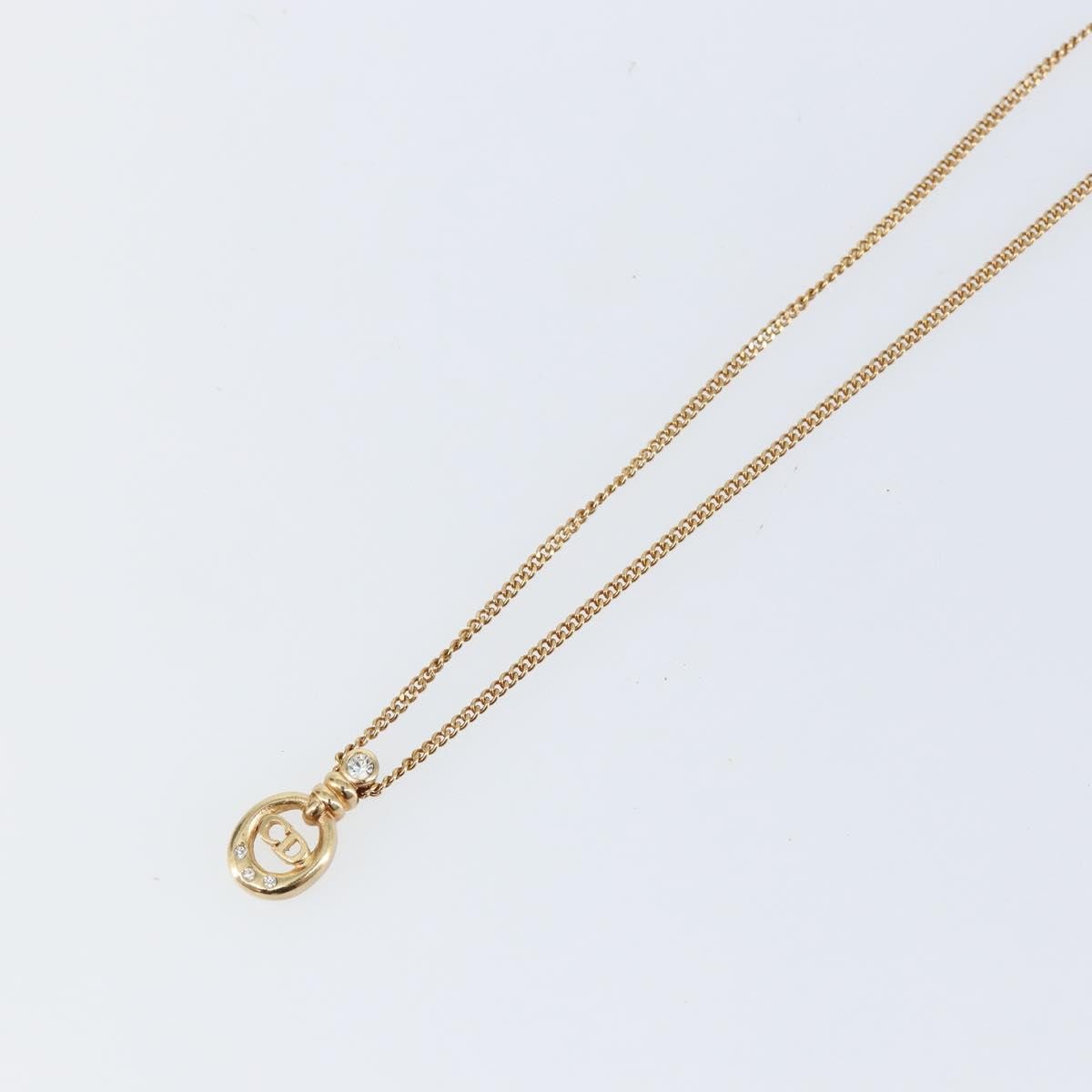 Christian Dior CD Pendant Necklace Metal, GOLD, METAL, Necklace