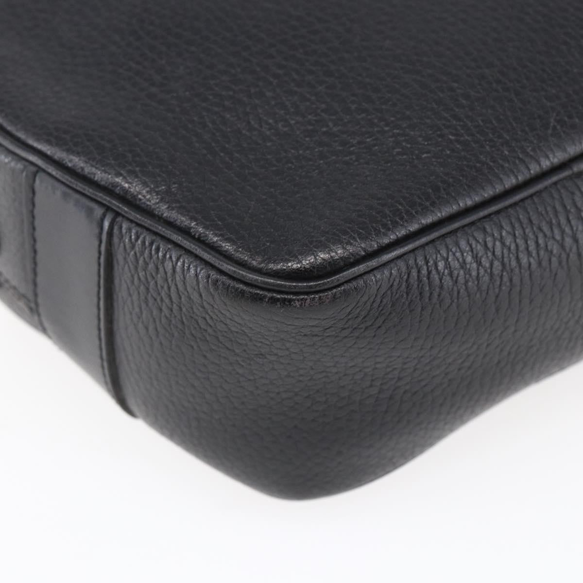 Celine Vintage Triomphe Shoulder Bag Leather, BLACK, LEATHER, Shoulder bag