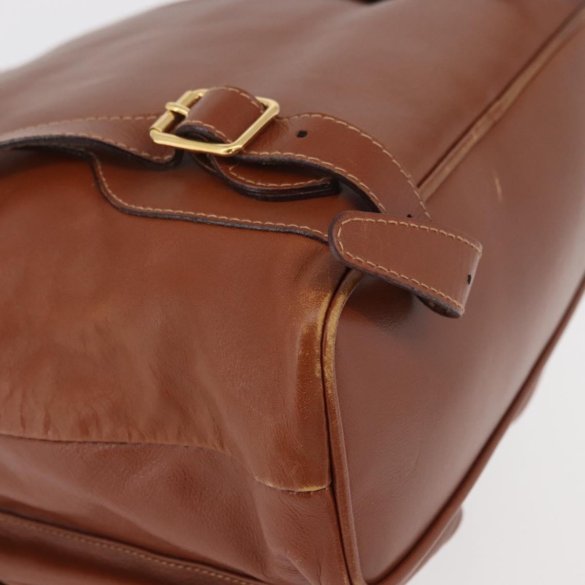 Gucci Vintage Bamboo Backpack Leather, Brown, Leather, Backpack