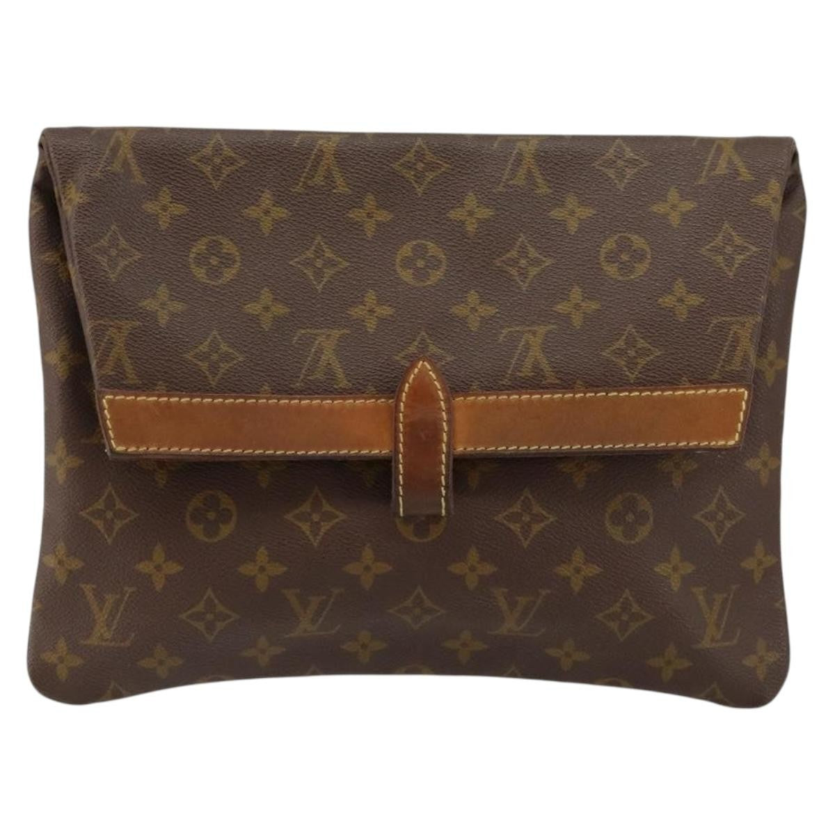 Louis Vuitton Vintage Document Holder Monogram Canvas, BROWN, CANVAS, Clutche & pouche