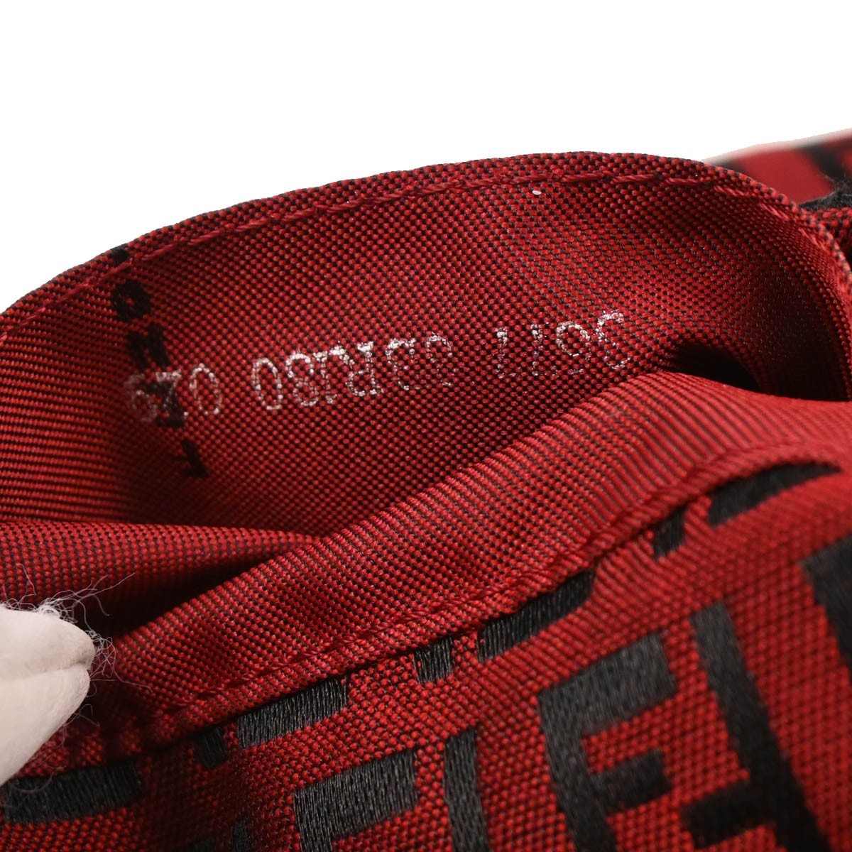 Fendi Mamma Baguette Zucca canvas, RED, CANVAS, Handbag