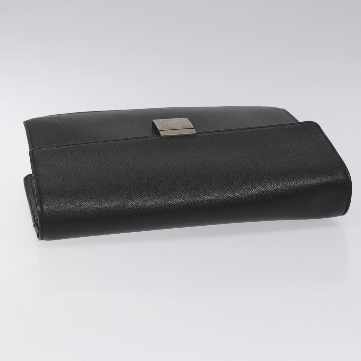 Louis Vuitton S Lock A4 Wristlet Pouch Macassar Monogram Canvas, BLACK, LEATHER, Clutche & pouche