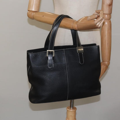 Burberry Handle Tote Leather, BLACK, LEATHER, Tote bag