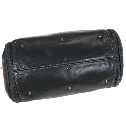 Chloe Paddington Lock Satchel Leather, BLACK, LEATHER, Handbag