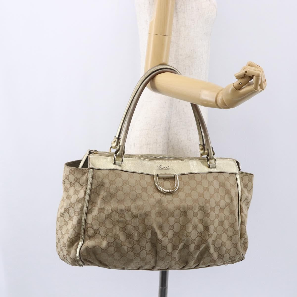 Gucci D-Ring Shoulder Bag GG Canvas, BEIGE, CANVAS, Tote bag