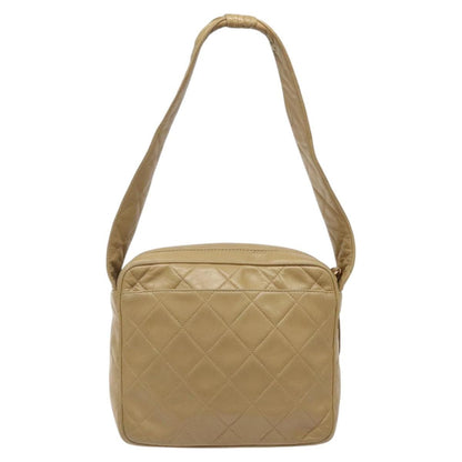 Chanel Vintage Front Pocket Camera Shoulder Bag Leather, BEIGE, LEATHER, Shoulder bag