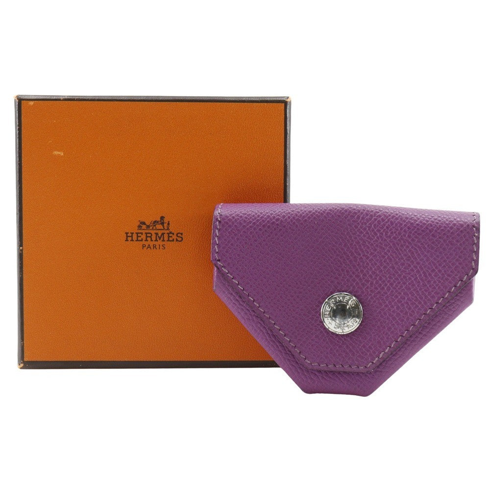 Hermes Le 24 Coin Purse Leather, PURPLE, LEATHER, Wallets