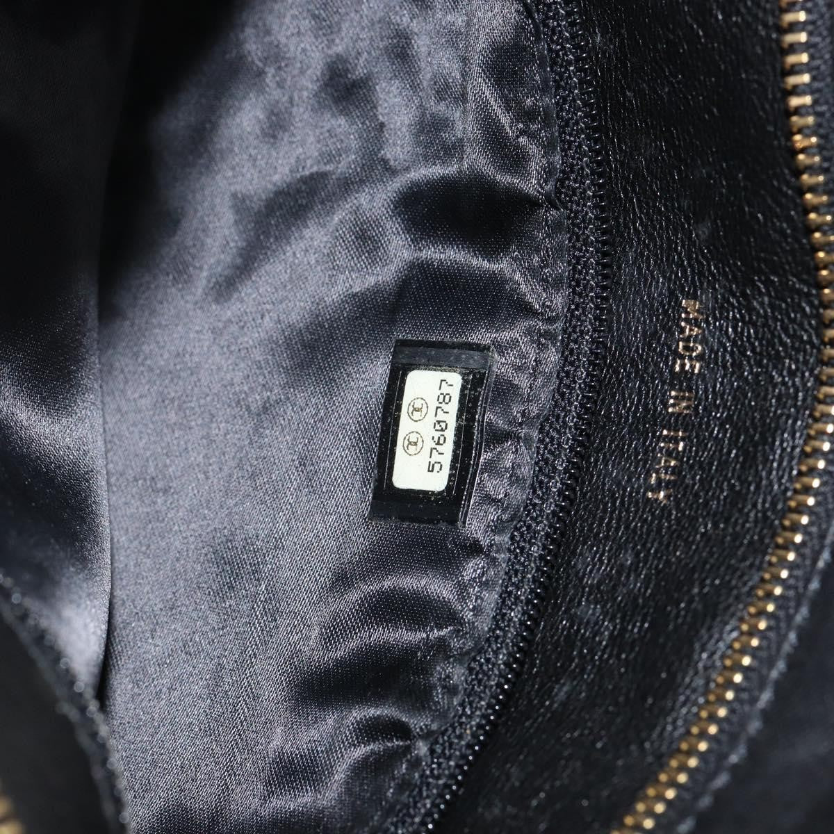 Chanel Vintage Shoulder Bag Leather, BLACK, LEATHER, Shoulder bag