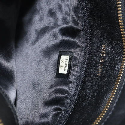 Chanel Vintage Shoulder Bag Leather, BLACK, LEATHER, Shoulder bag