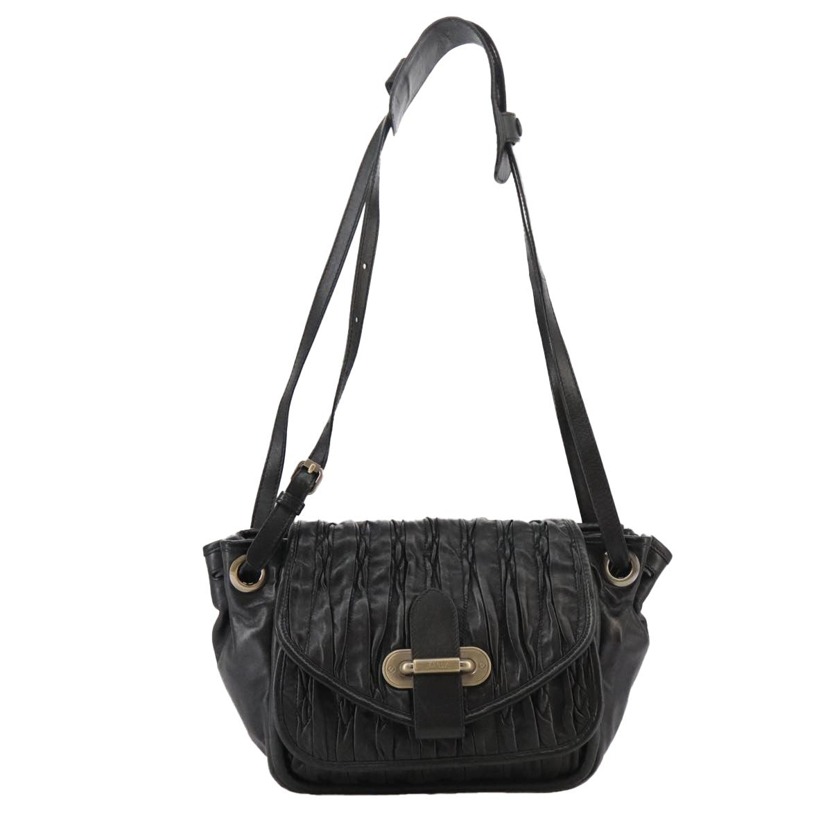 Bally Vintage Shoulder Bag Leather, BLACK, LEATHER, Shoulder bag
