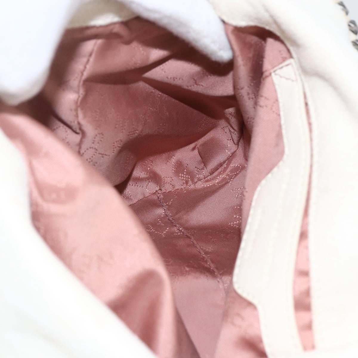 Stella McCartney Falabella Fold Over Crossbody Bag Shaggy Deer, WHITE, POLYESTER, Handbag