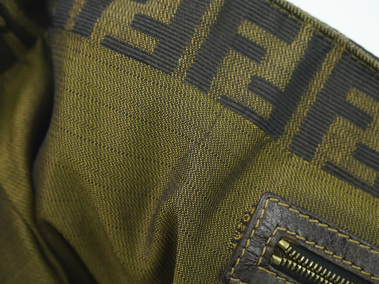 Fendi Vintage Zucca Handbag Zucca, BROWN, CANVAS, Handbag