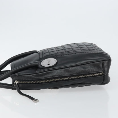 Chanel Vintage Button Tote Quilted Caviar, BLACK, LEATHER, Tote bag