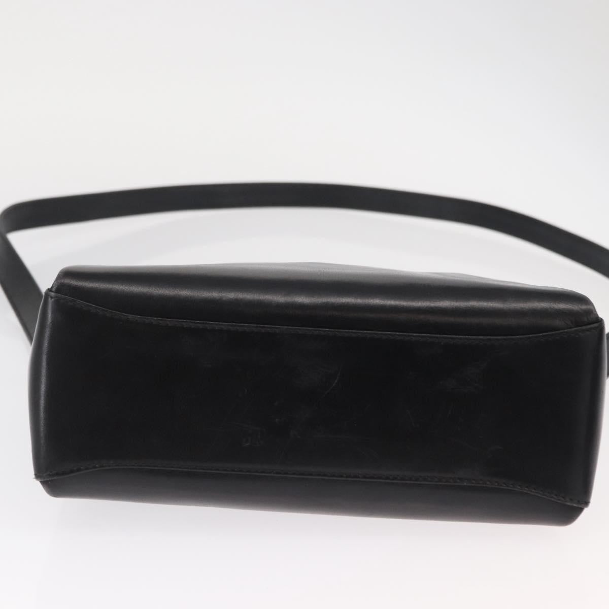 Gucci Vintage Convertible Bamboo Box Crossbody Bag Leather, BLACK, LEATHER, Handbag