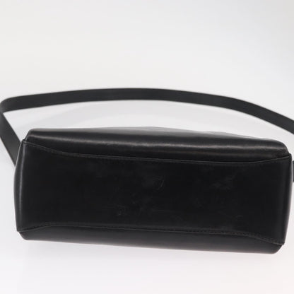 Gucci Vintage Convertible Bamboo Box Crossbody Bag Leather, BLACK, LEATHER, Handbag