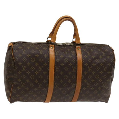 Louis Vuitton Keepall Bag Monogram Canvas, BROWN, CANVAS, Travel bag