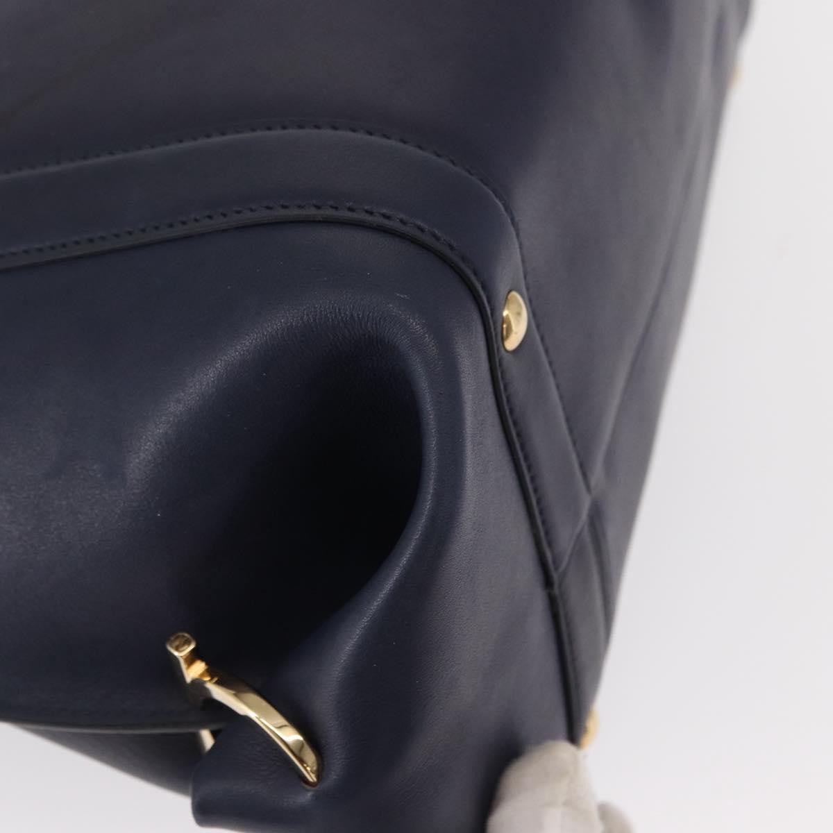 Salvatore Ferragamo Suzanna Satchel Smooth Leather, NAVY, LEATHER, Handbag