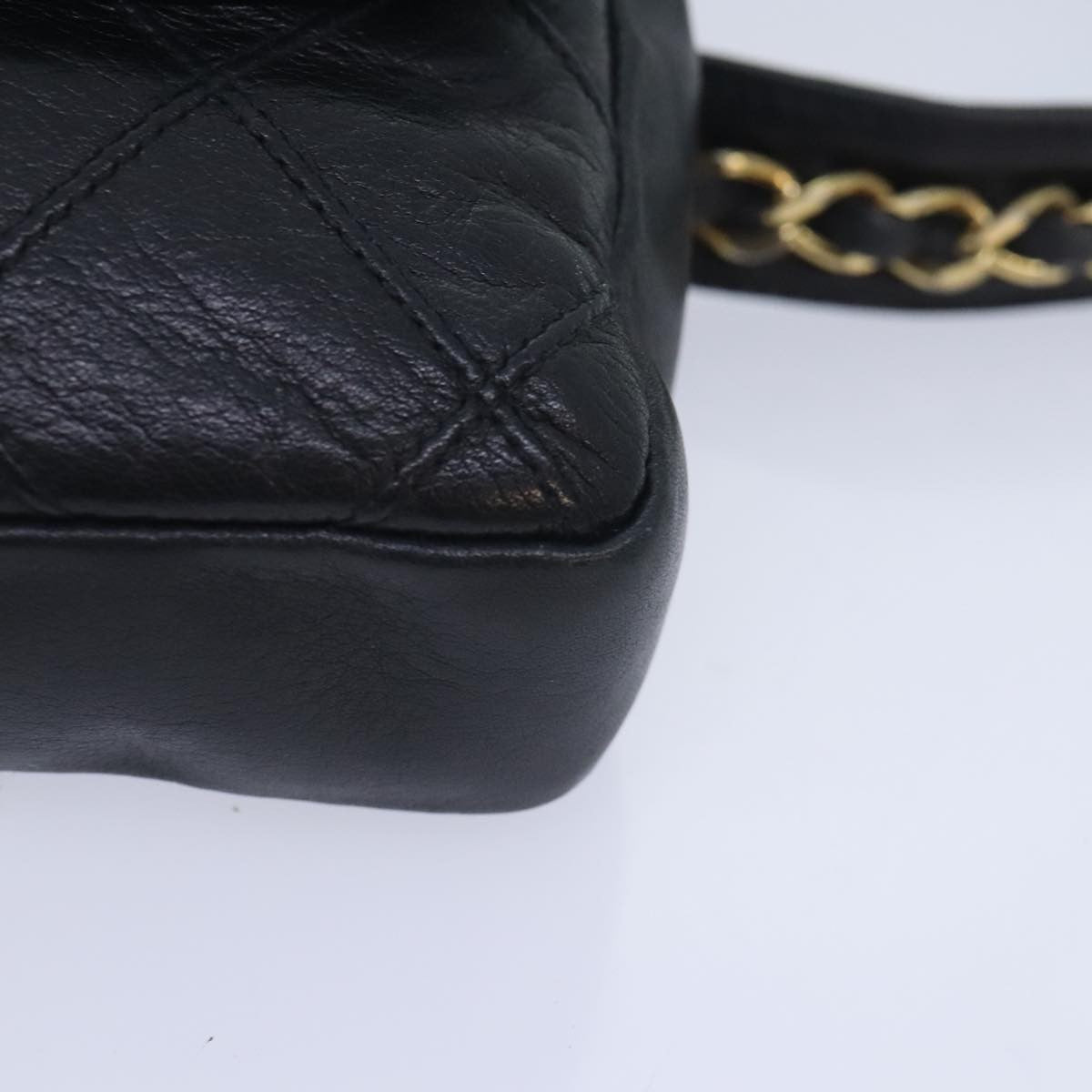 Chanel Vintage Flap Waist Bag Leather, BLACK, LEATHER, Clutche & pouche