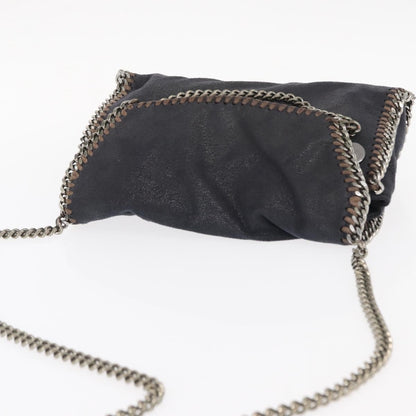 Stella McCartney Falabella Fold Over Crossbody Bag Shaggy Deer, NAVY, POLYESTER, Shoulder bag