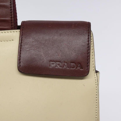 Prada Vintage Shoulder Bag Leather, BEIGE, LEATHER, Shoulder bag