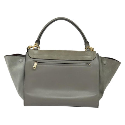 Celine Trapeze Bag Suede, GRAY, SUEDE, Handbag