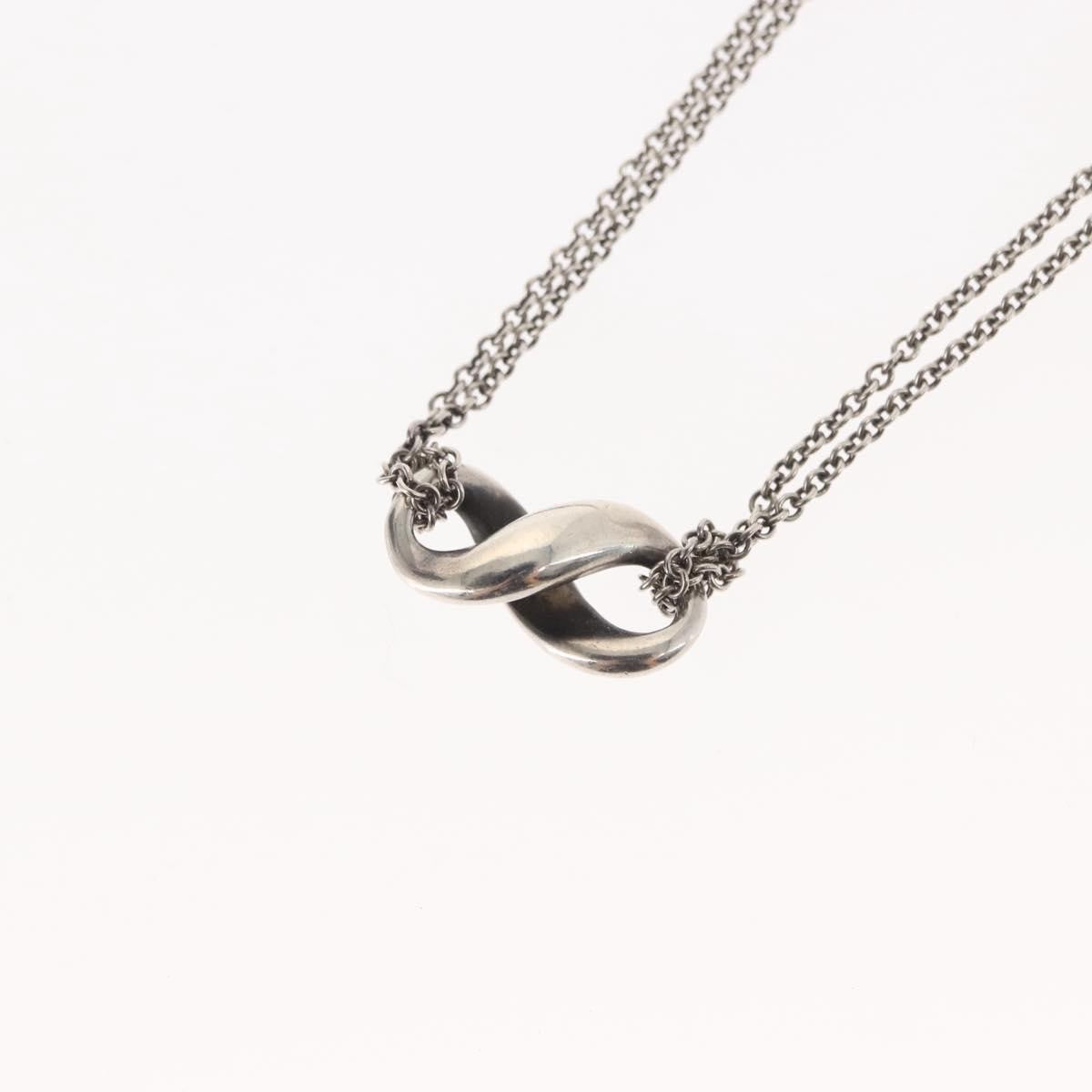 Tiffany & Co. Infinity Double Chain Pendant Necklace Silver, SILVER, SILVER, Necklace