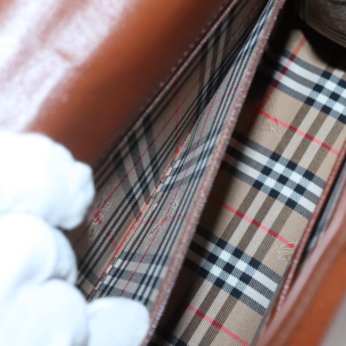 Burberry Vintage Handbag Leather, BROWN, LEATHER, Handbag