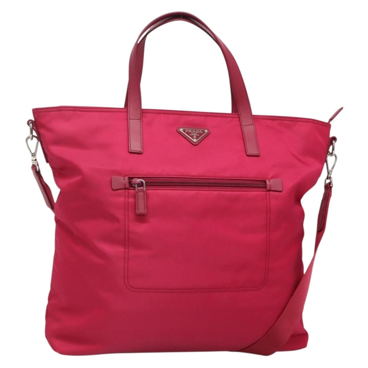 Prada Convertible Front Pocket Tote Tessuto, PINK, NYLON, Tote bag