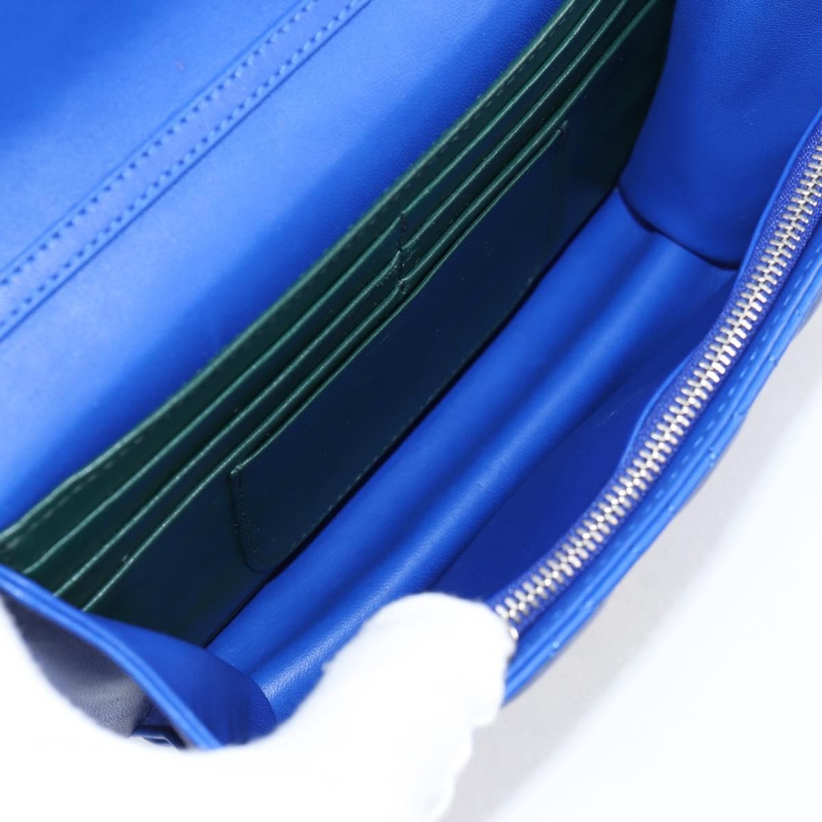 Christian Dior Miss Dior Promenade Pouch Cannage Quilt Lambskin, BLUE, LEATHER, Shoulder bag