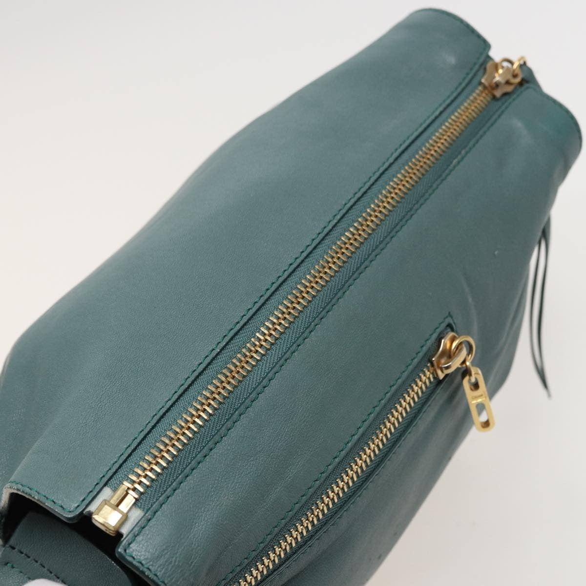 Chloe Vintage Shoulder Bag Leather, TURQUOISE, LEATHER, Shoulder bag