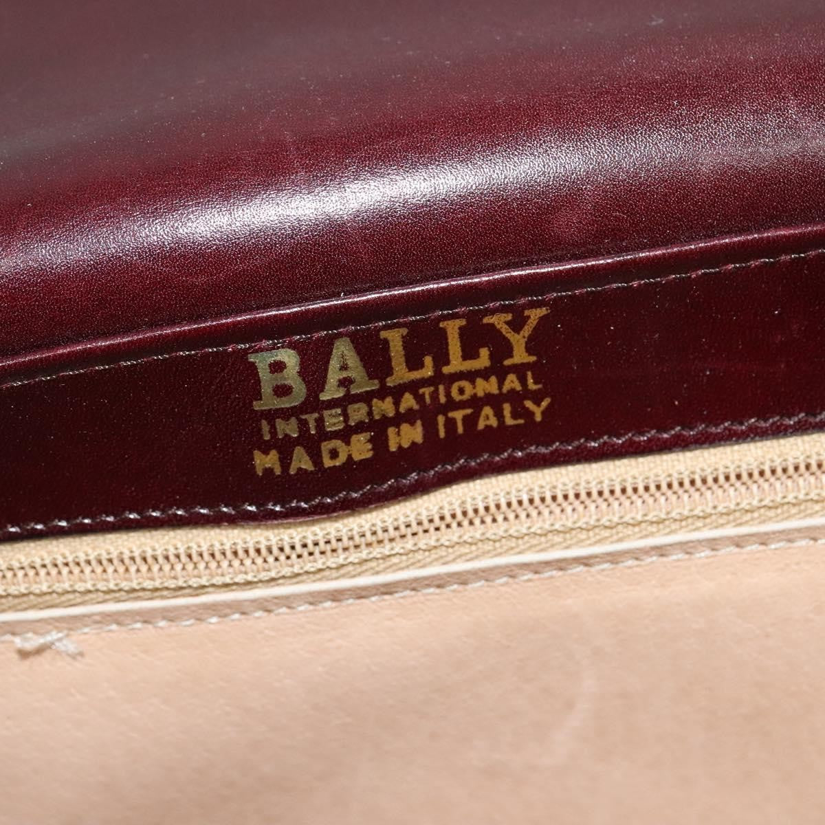 Bally Vintage Shoulder Bag Leather, Burgundy, Leather, Shoulder Bag