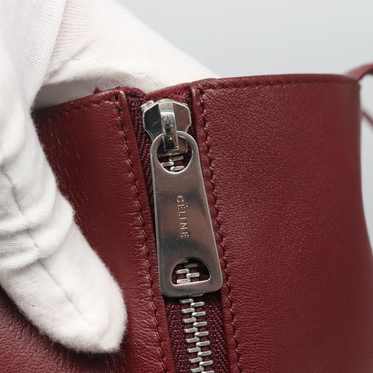 Celine Vertical Cabas Tote Leather, RED, LEATHER, Tote bag