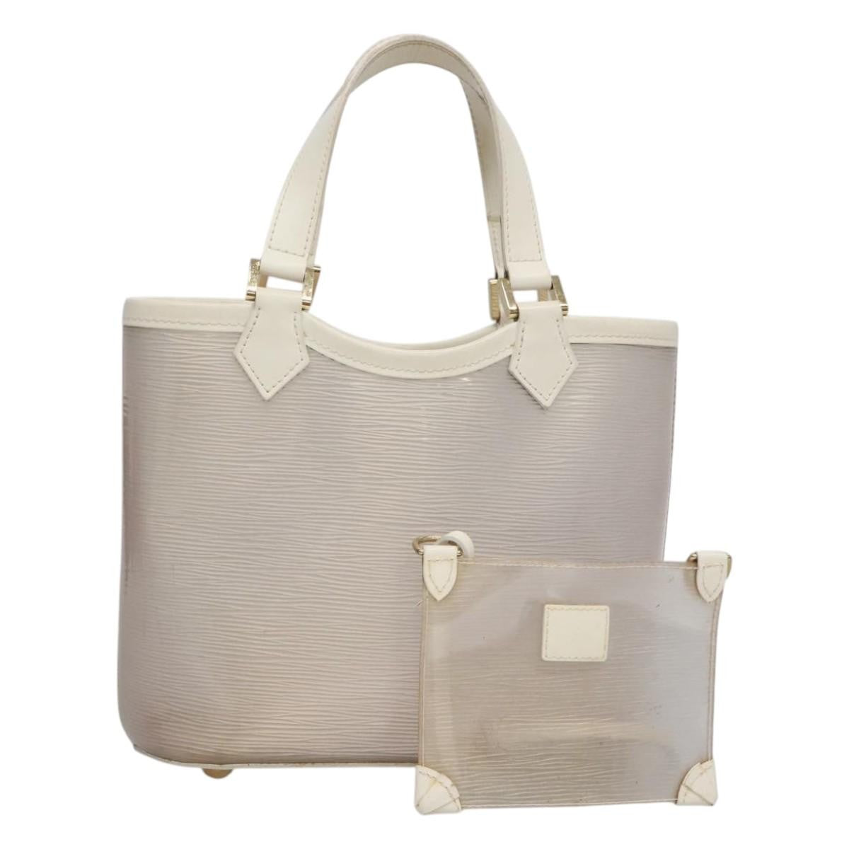 Louis Vuitton Plage Lagoon Bay Handbag Vinyl Epi Leather, WHITE, LEATHER, Handbag