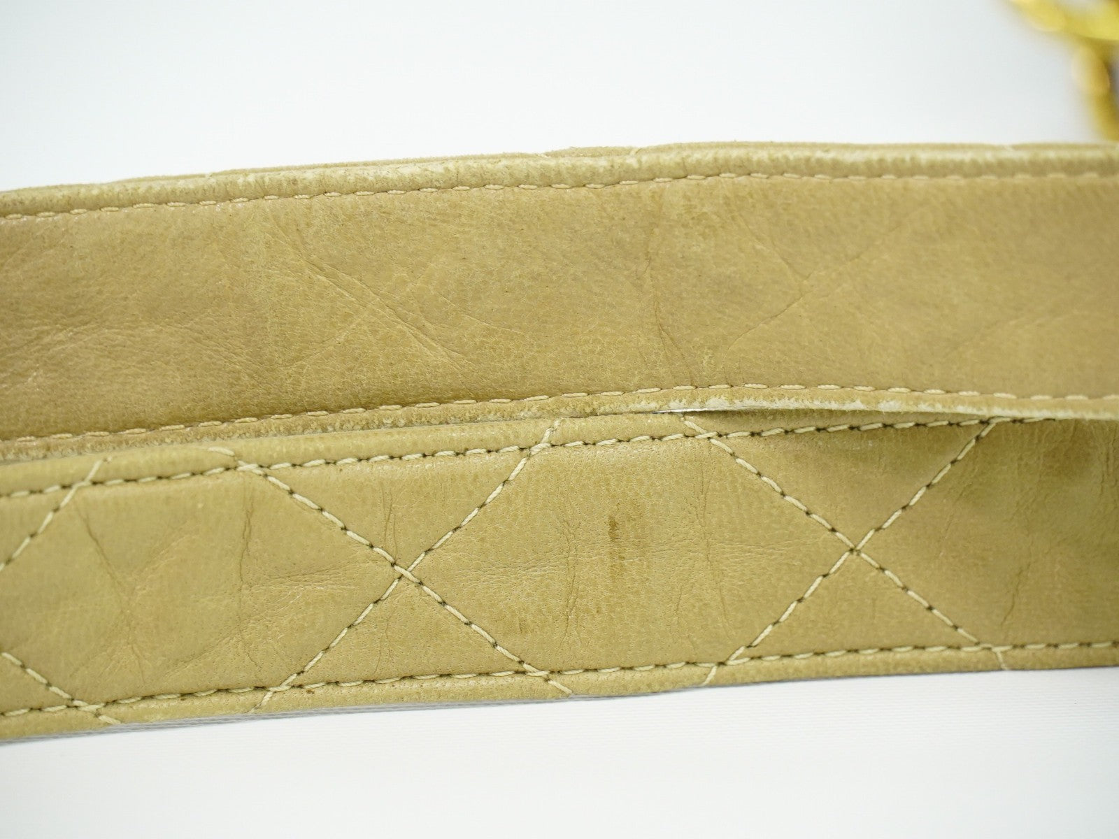 Chanel Vintage Camera bag Quilted Lambskin, BEIGE, LEATHER, Crossbody bag