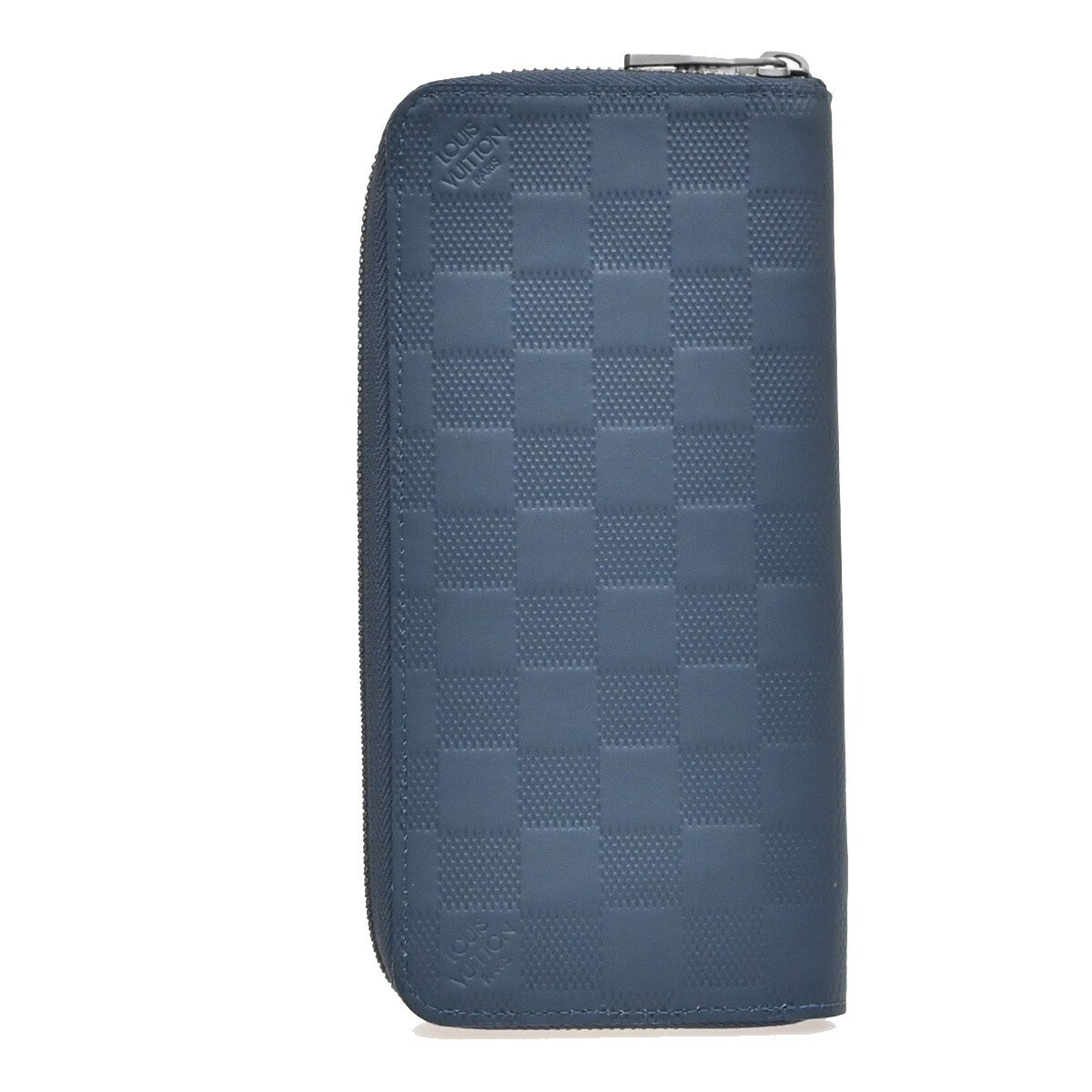 Louis Vuitton Zippy wallet vertical Damier Infini Leather, BLUE, LEATHER, Wallets