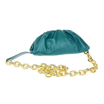 Bottega Veneta The Chain Pouch Leather, GREEN, LEATHER, Clutche & pouche