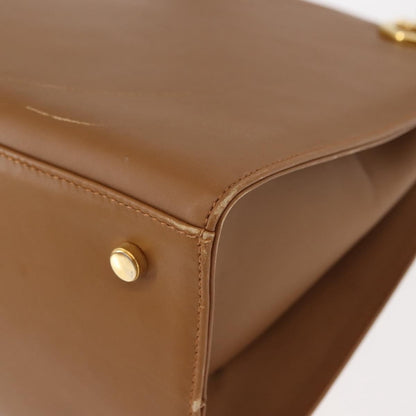 Salvatore Ferragamo Gancini Shoulder Bag Leather, BEIGE, LEATHER, Shoulder bag