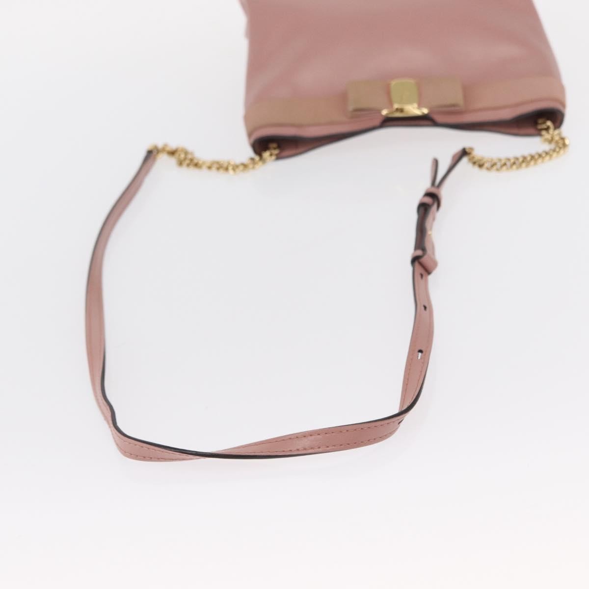 Salvatore Ferragamo Vala Shoulder Bag Leather, PINK, LEATHER, Shoulder bag