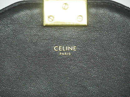 Celine C Bag Quilted Leather Small, BROWN, LEATHER, Handbag